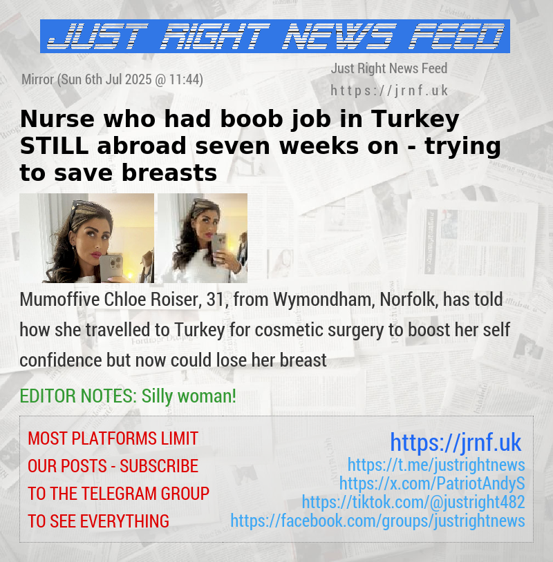 Nurse who had boob job in Turkey STILL abroad seven weeks on — trying to save breasts