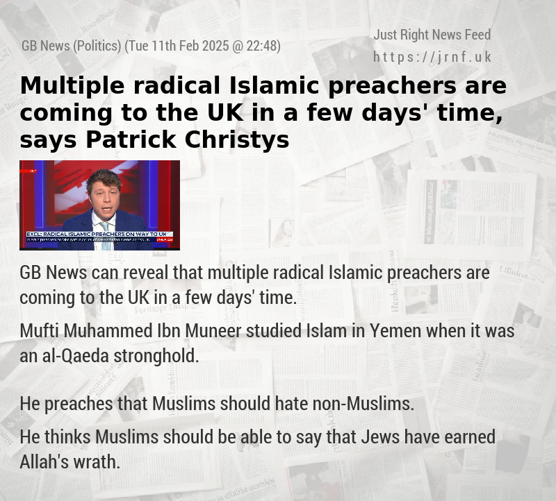 Multiple radical Islamic preachers are coming to the UK in a few days’ time, says Patrick Christys