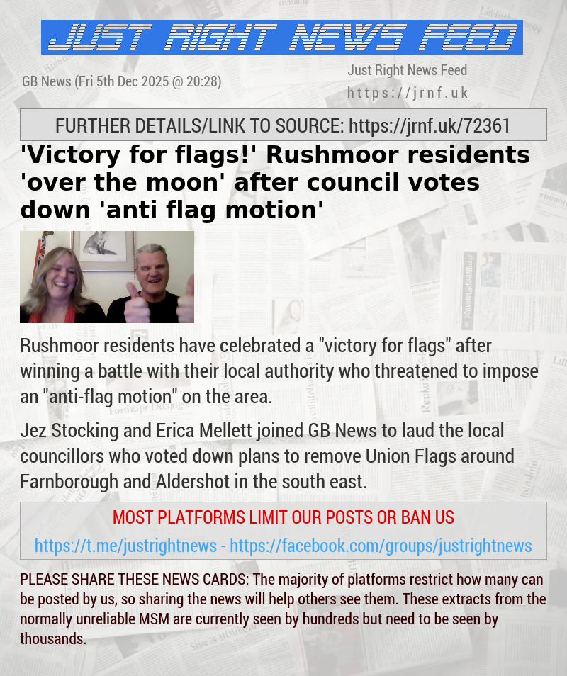 ’Victory for flags!’ Rushmoor residents ’over the moon’ after council votes down ’anti—flag motion’