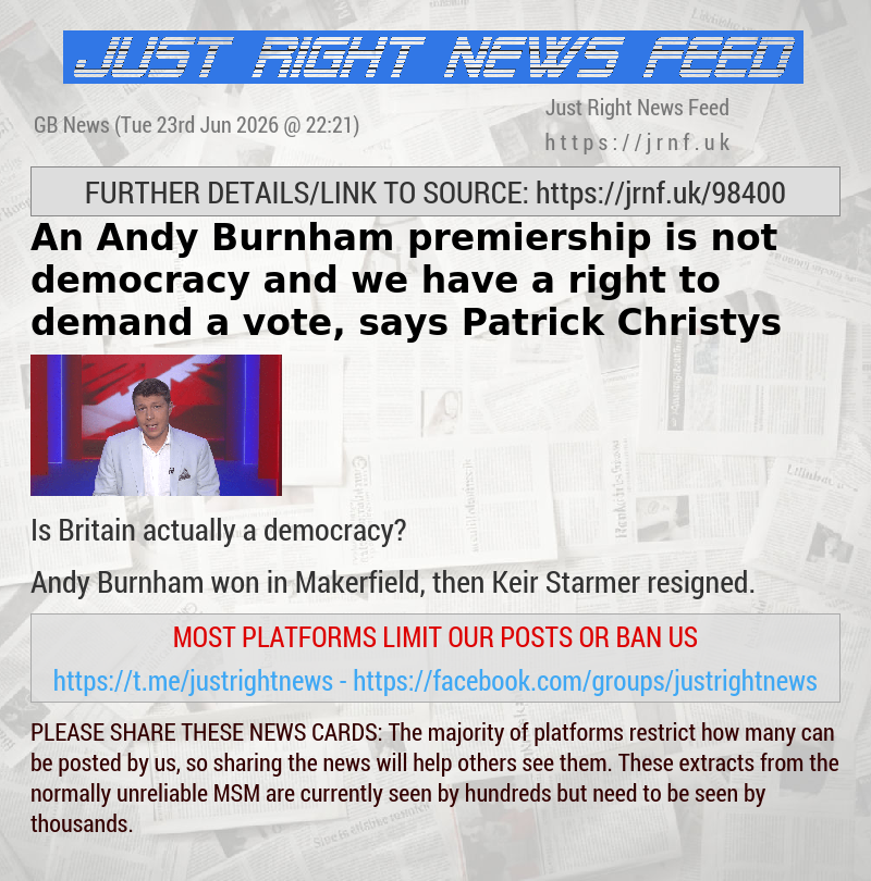 An Andy Burnham premiership is not democracy and we have a right to demand a vote, says Patrick Christys