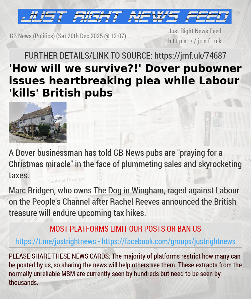 ’How will we survive?!’ Dover pubowner issues heartbreaking plea while Labour ’kills’ British pubs