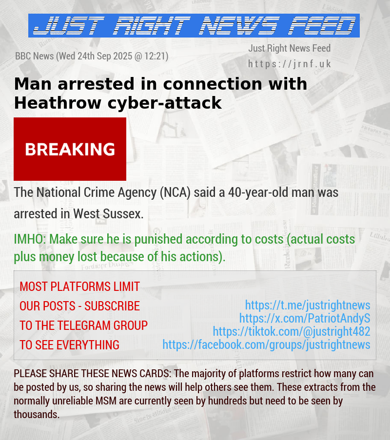 Man arrested in connection with Heathrow cyber—attack