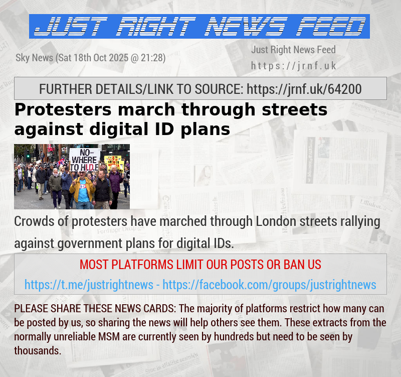 Protesters march through streets against digital ID plans