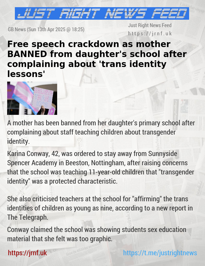 Free speech crackdown as mother BANNED from daughter’s school after complaining about ’trans identity lessons’