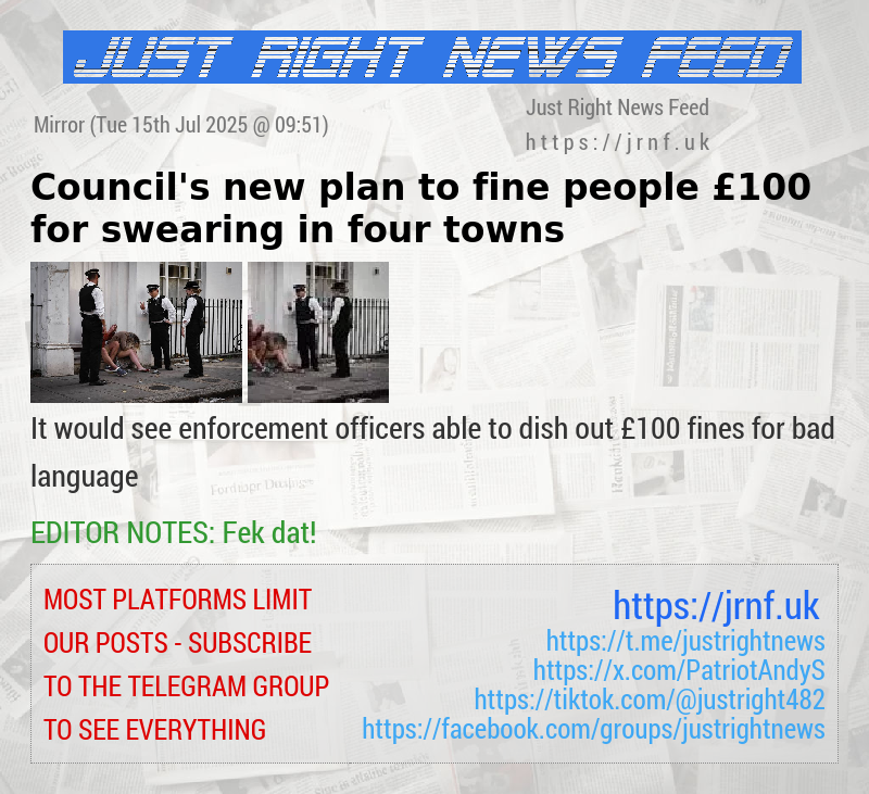 Council’s new plan to fine people £100 for swearing in four towns