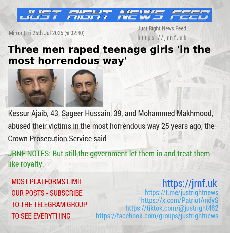 Three men raped teenage girls ’in the most horrendous way’