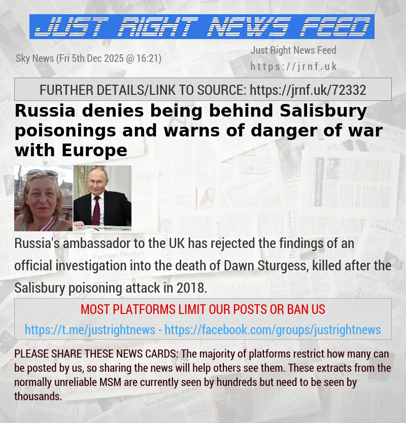 Russia denies being behind Salisbury poisonings and warns of danger of war with Europe    