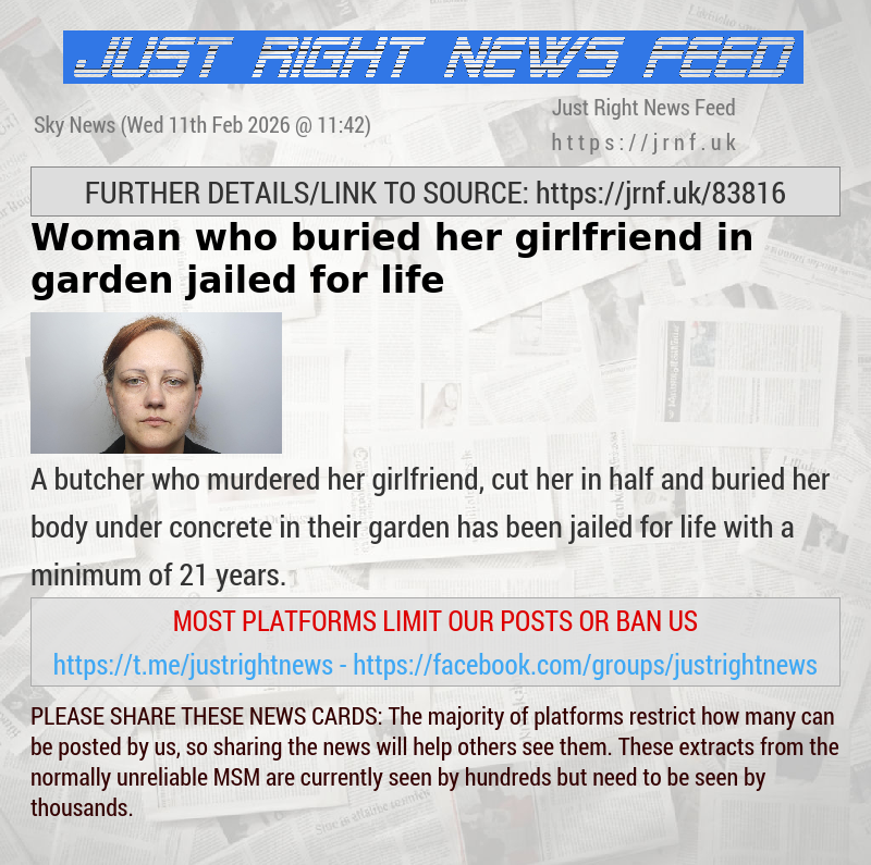 Woman who buried her girlfriend in garden jailed for life