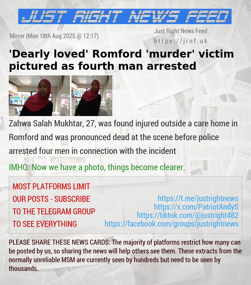 ’Dearly loved’ Romford ’murder’ victim pictured as fourth man arrested