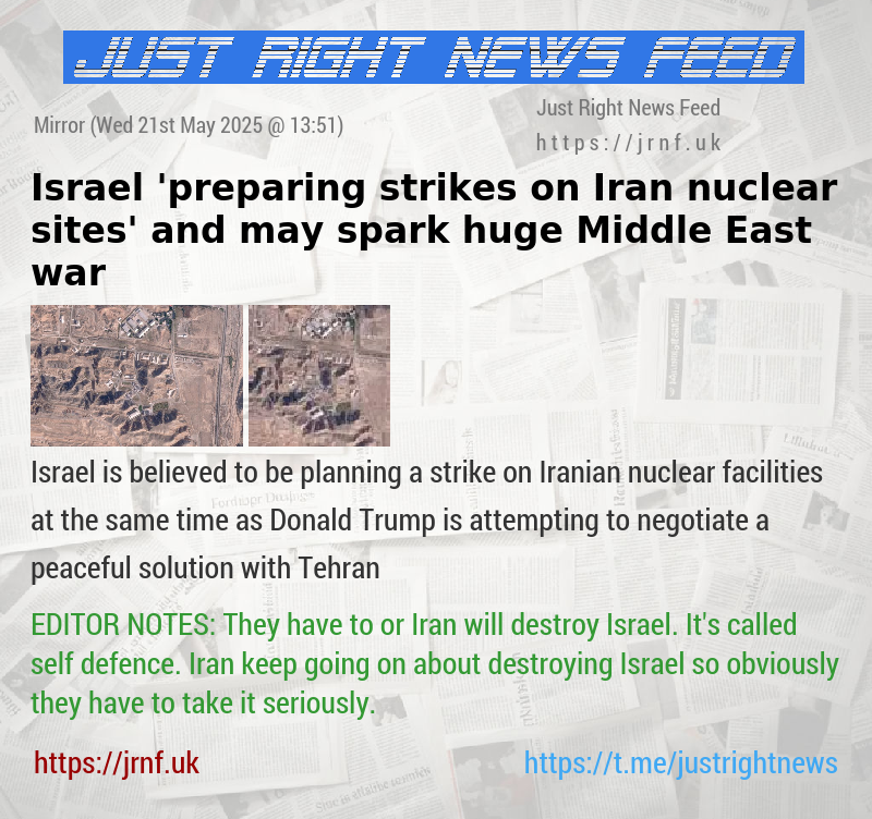 Israel ’preparing strikes on Iran nuclear sites’ and may spark huge Middle East war
