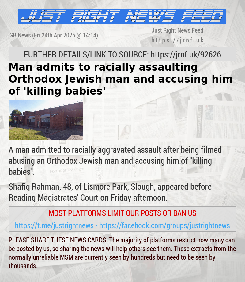 Man admits to racially assaulting Orthodox Jewish man and accusing him of ’killing babies’