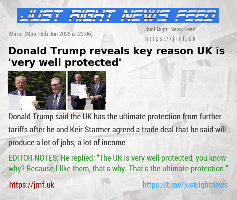 Donald Trump reveals key reason UK is ’very well protected’
