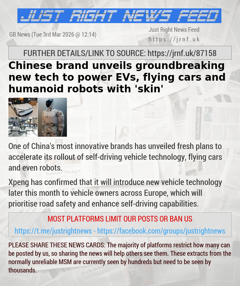 Chinese brand unveils groundbreaking new tech to power EVs, flying cars and humanoid robots with ’skin’