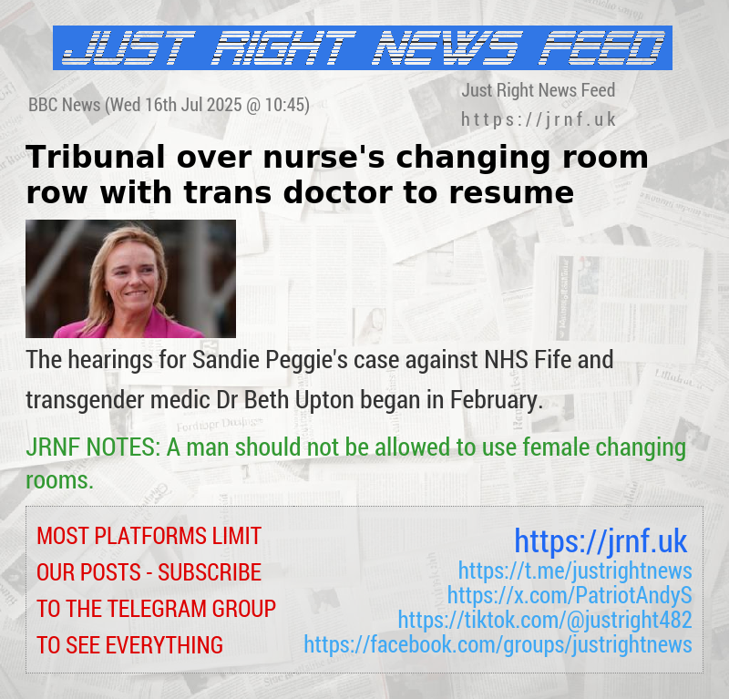 Tribunal over nurse’s changing room row with trans doctor to resume