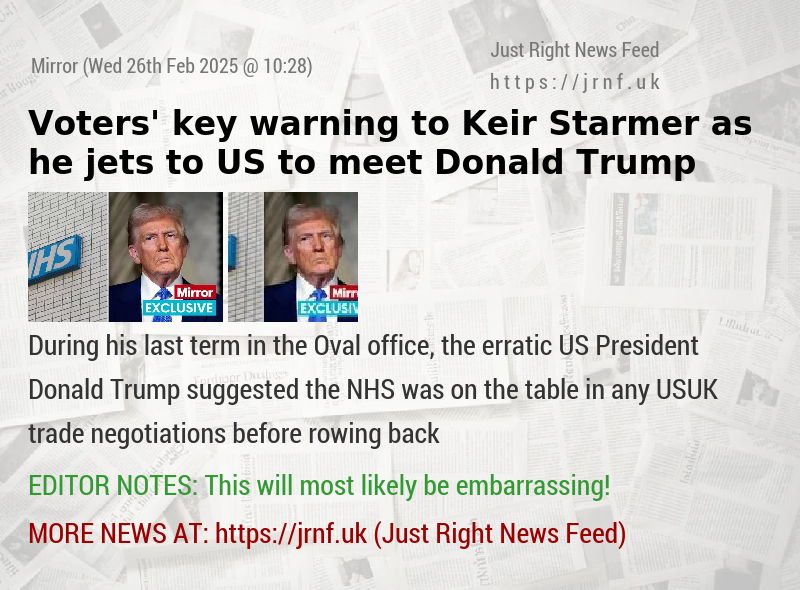 Voters’ key warning to Keir Starmer as he jets to US to meet Donald Trump