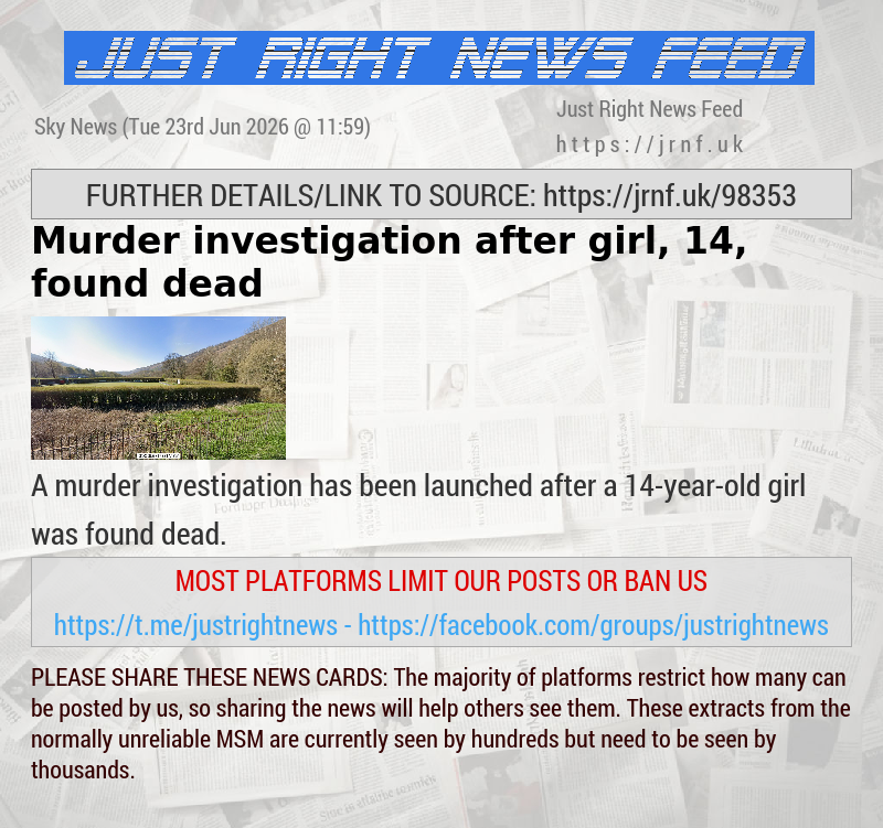 Murder investigation after girl, 14, found dead