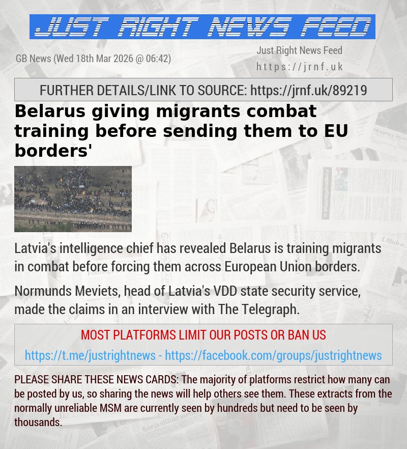 Belarus ‘giving migrants combat training before sending them to EU borders’