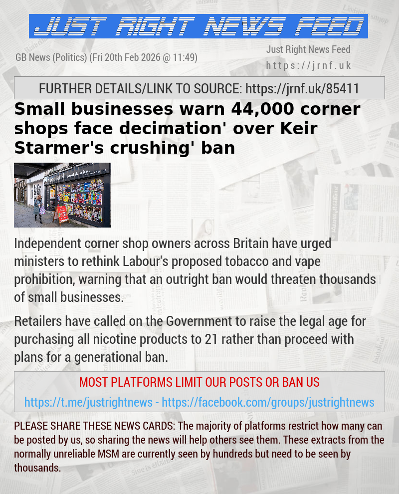 Small businesses warn 44,000 corner shops face ‘decimation’ over Keir Starmer’s ‘crushing’ ban