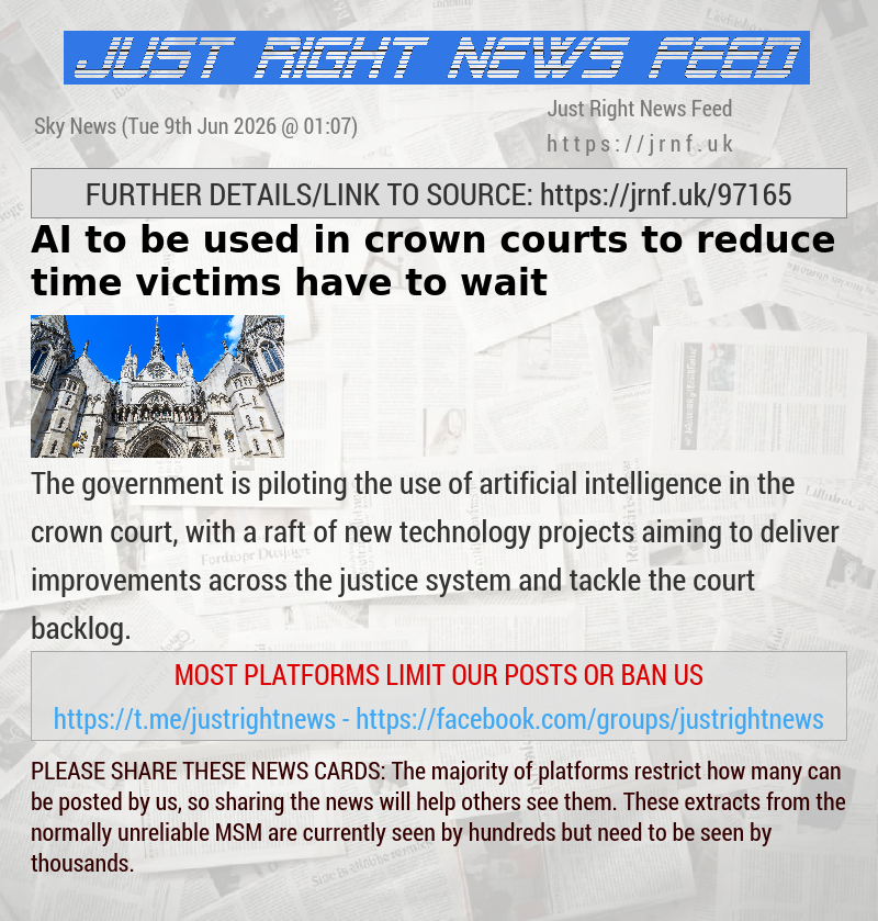 AI to be used in crown courts to reduce time victims have to wait