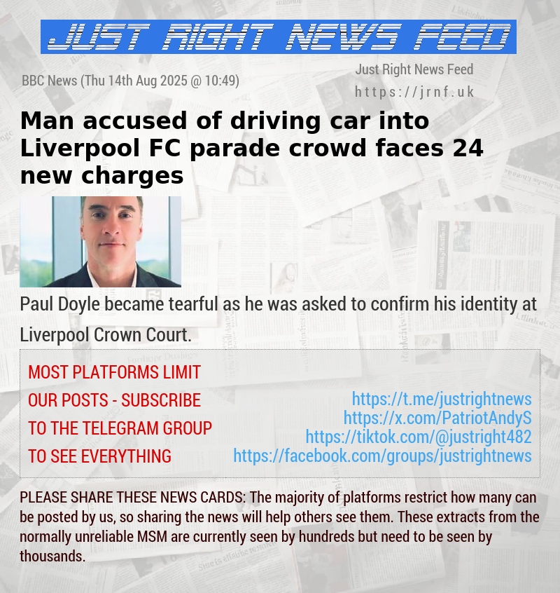 Man accused of driving car into Liverpool FC parade crowd faces 24 new charges