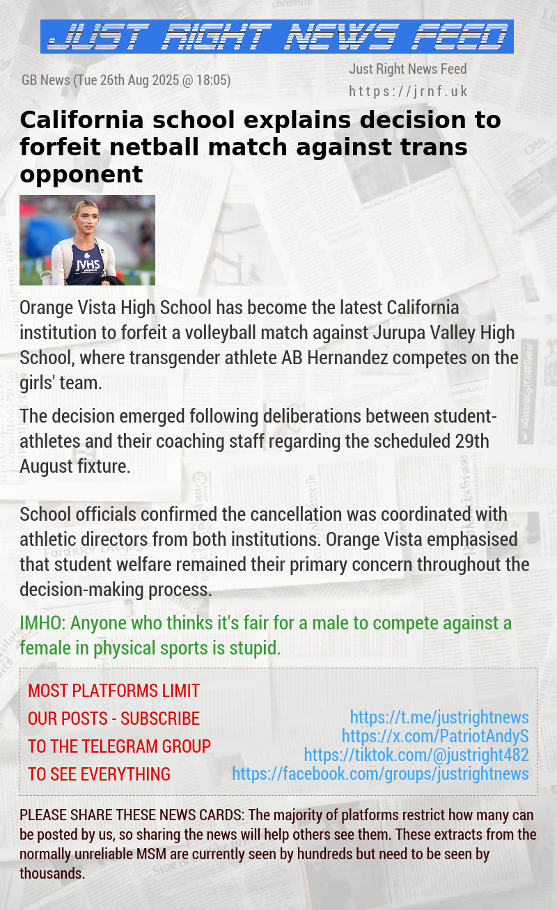 California school explains decision to forfeit netball match against trans opponent
