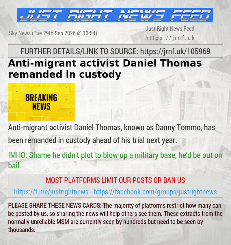 Anti—migrant activist Daniel Thomas remanded in custody