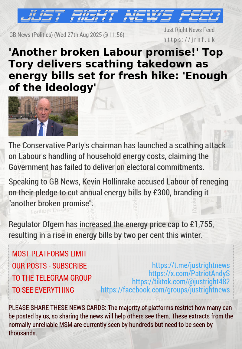 ’Another broken Labour promise!’ Top Tory delivers scathing takedown as energy bills set for fresh hike: ’Enough of the ideology’