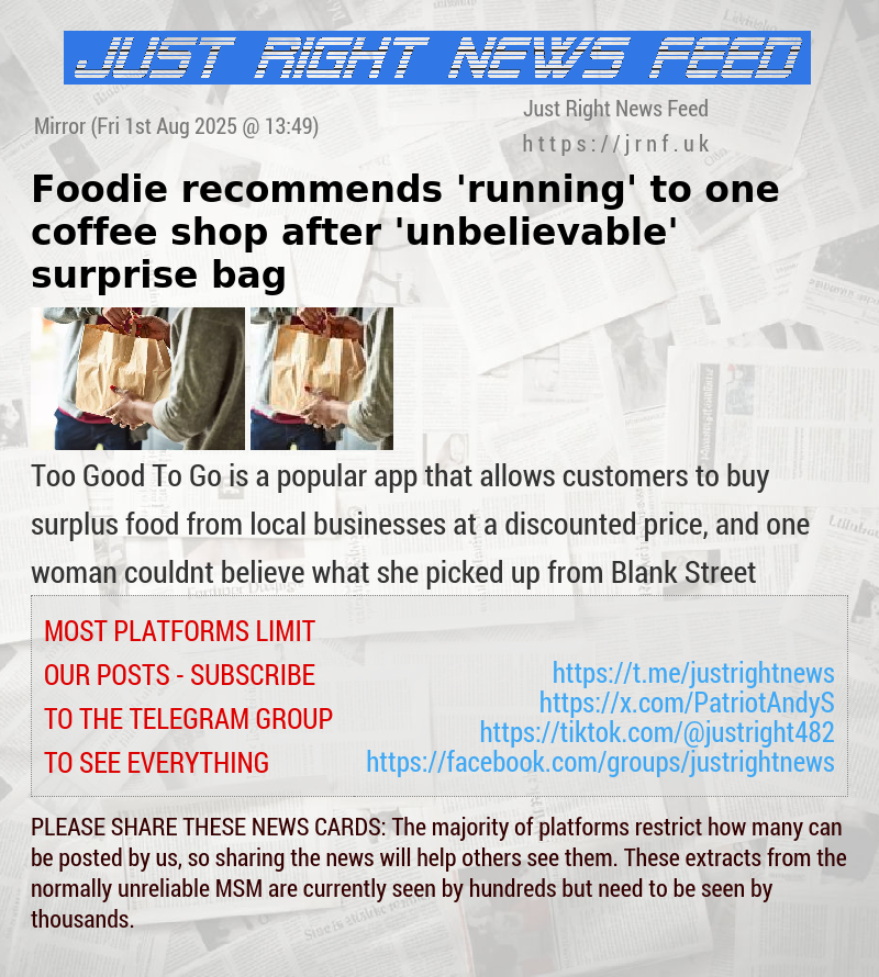 Foodie recommends ’running’ to one coffee shop after ’unbelievable’ surprise bag