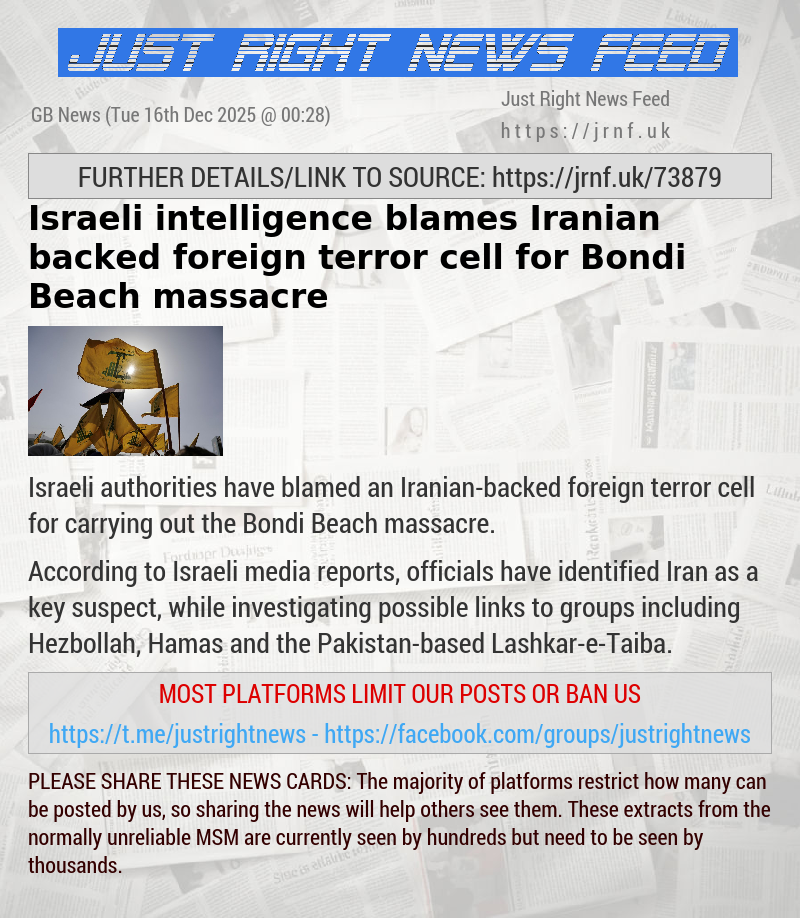 Israeli intelligence blames Iranian—backed foreign terror cell for Bondi Beach massacre