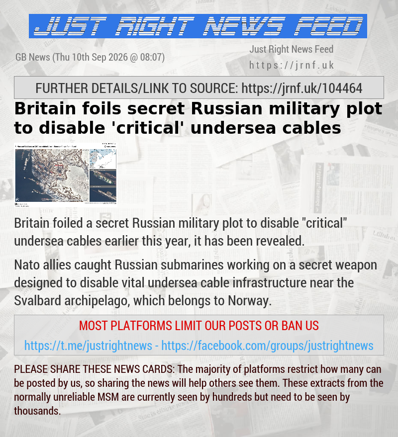 Britain foils secret Russian military plot to disable ’critical’ undersea cables