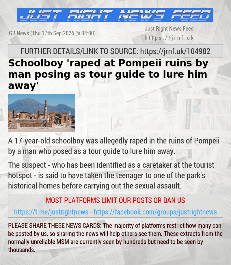 Schoolboy ’raped at Pompeii ruins by man posing as tour guide to lure him away’