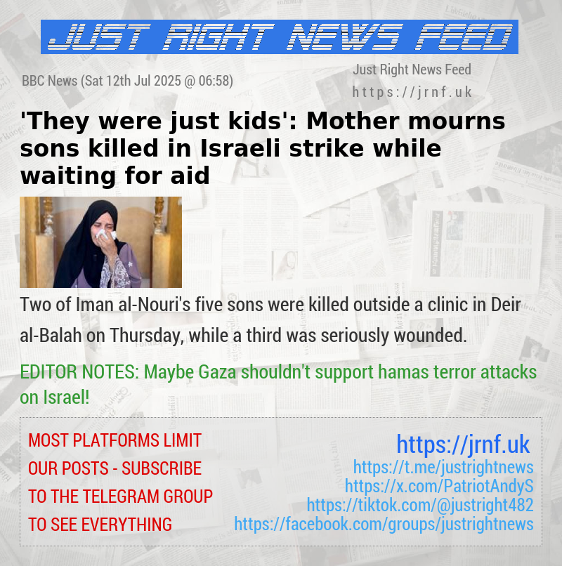 ’They were just kids’: Mother mourns sons killed in Israeli strike while waiting for aid