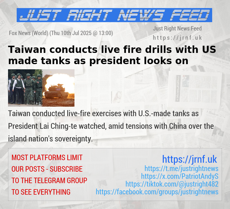 Taiwan conducts live—fire drills with US—made tanks as president looks on