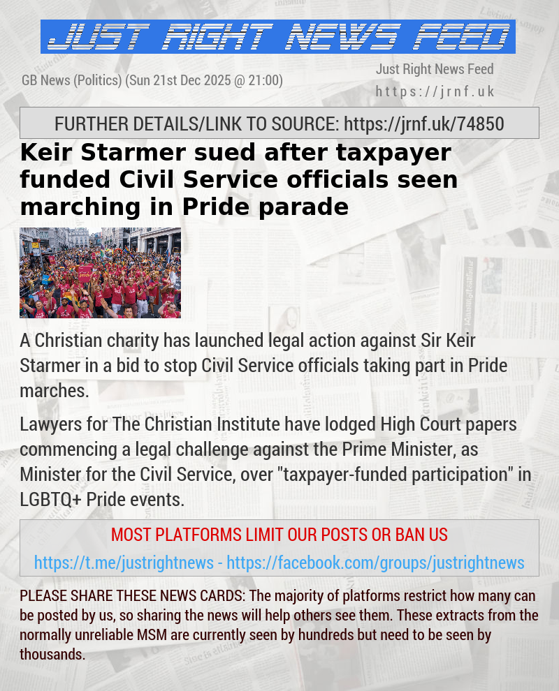 Keir Starmer sued after taxpayer—funded Civil Service officials seen marching in Pride parade