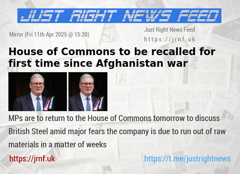 House of Commons to be recalled for first time since Afghanistan war