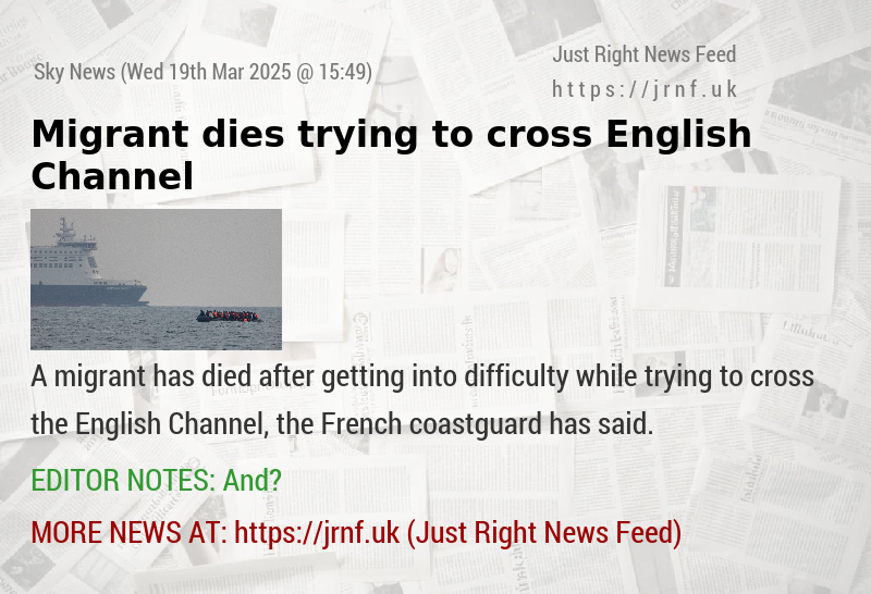 Migrant dies trying to cross English Channel