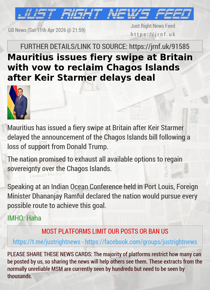 Mauritius issues fiery swipe at Britain with vow to reclaim Chagos Islands after Keir Starmer delays deal