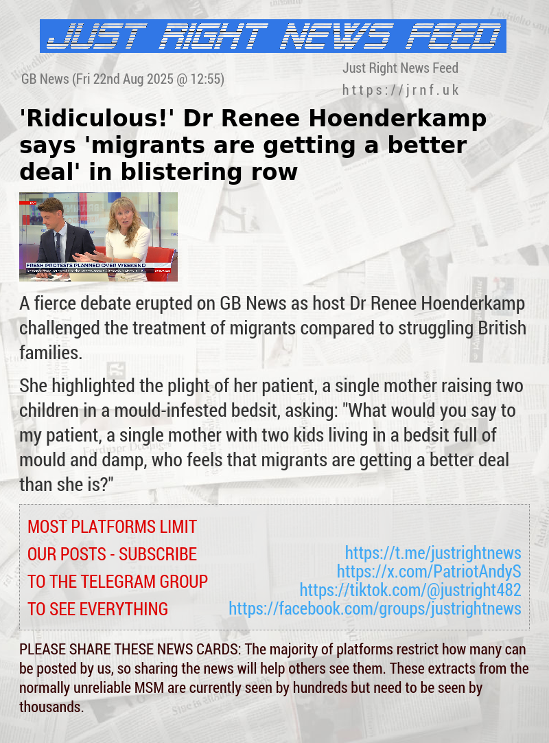 ’Ridiculous!’ Dr Renee Hoenderkamp says ’migrants are getting a better deal’ in blistering row