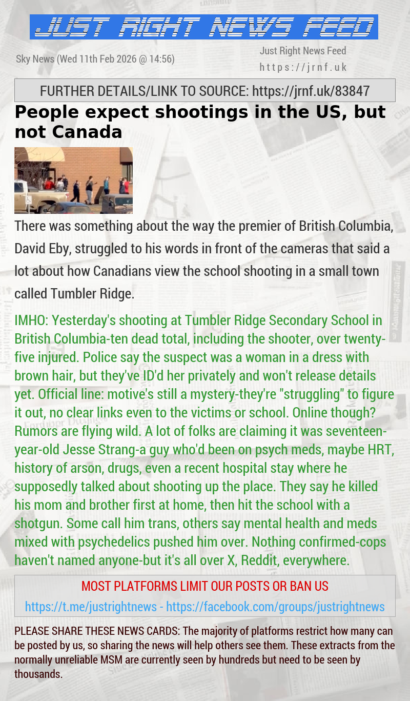 People expect shootings in the US, but not Canada