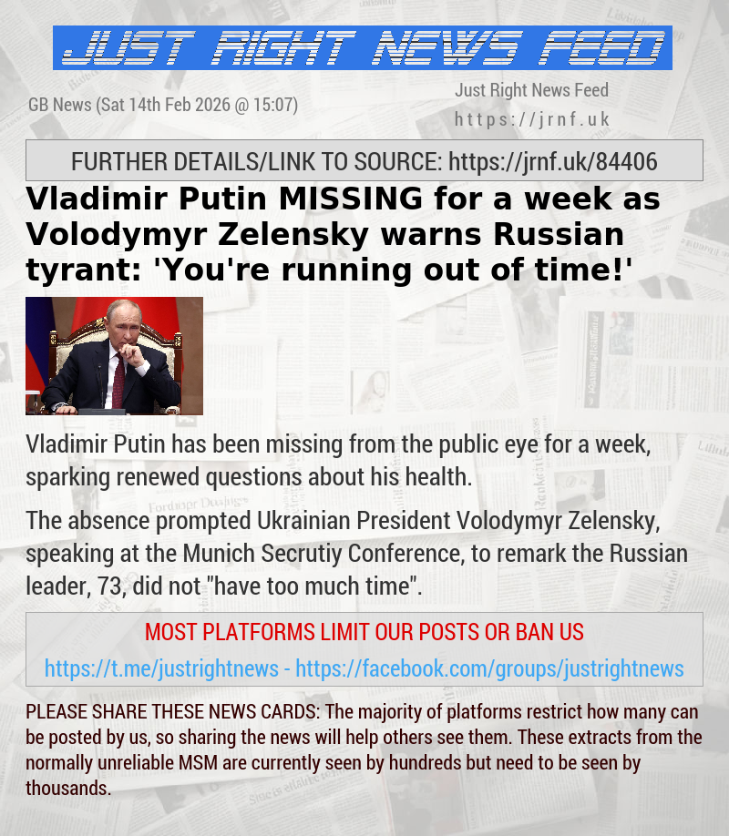 Vladimir Putin MISSING for a week as Volodymyr Zelensky warns Russian tyrant: ’You’re running out of time!’