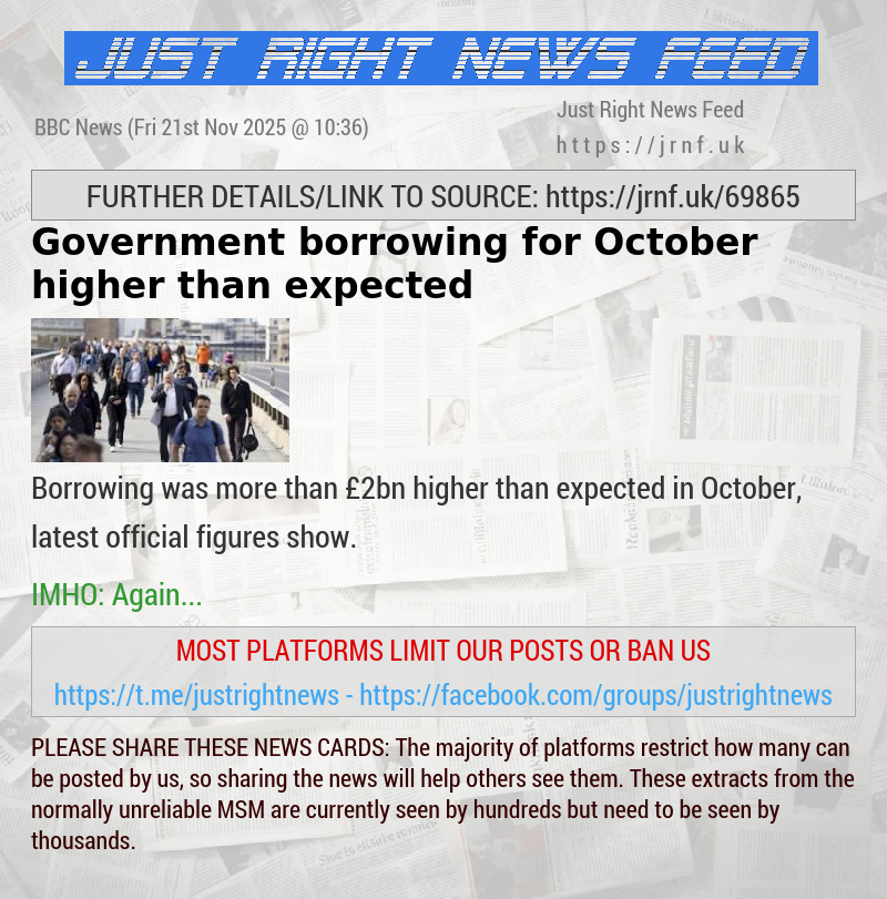 Government borrowing for October higher than expected