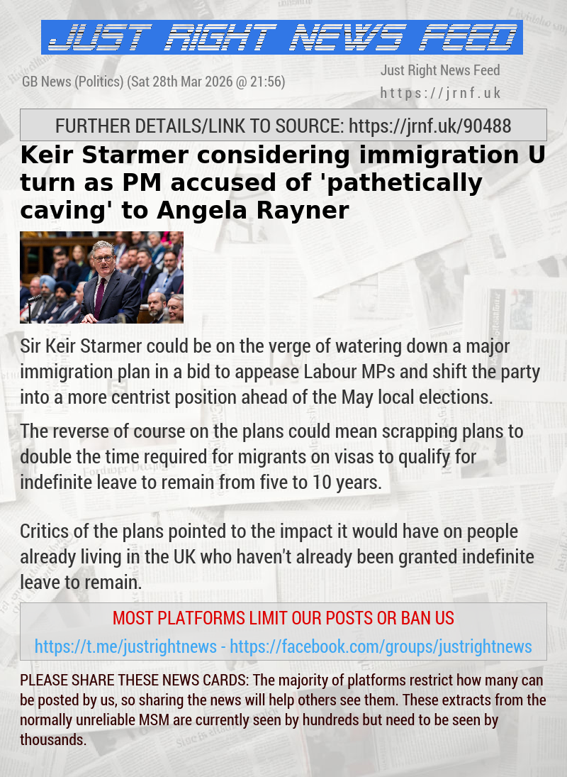 Keir Starmer considering immigration U—turn as PM accused of ’pathetically caving’ to Angela Rayner