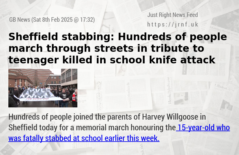 Sheffield stabbing: Hundreds of people march through streets in tribute to teenager killed in school knife attack