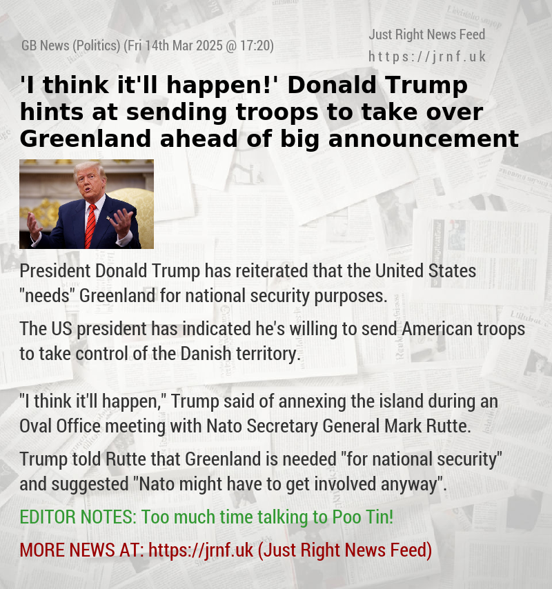 ’I think it’ll happen!’ Donald Trump hints at sending troops to take over Greenland ahead of big announcement