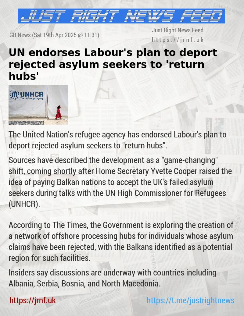 UN endorses Labour’s plan to deport rejected asylum seekers to ’return hubs’