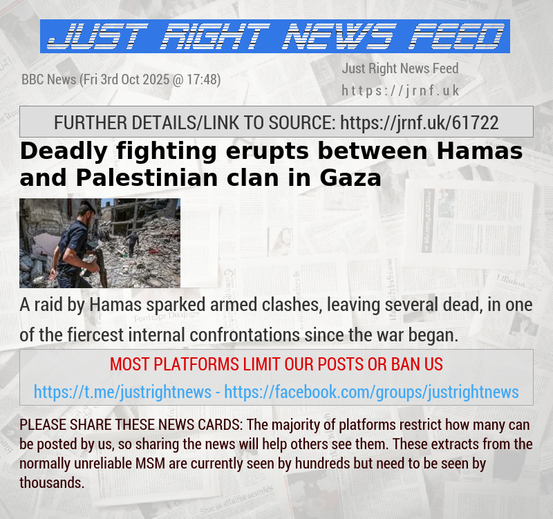 Deadly fighting erupts between Hamas and Palestinian clan in Gaza