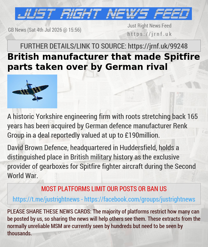 British manufacturer that made Spitfire parts taken over by German rival