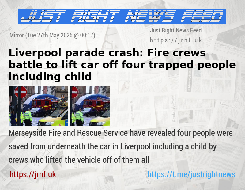 Liverpool parade crash: Fire crews battle to lift car off four trapped people including child