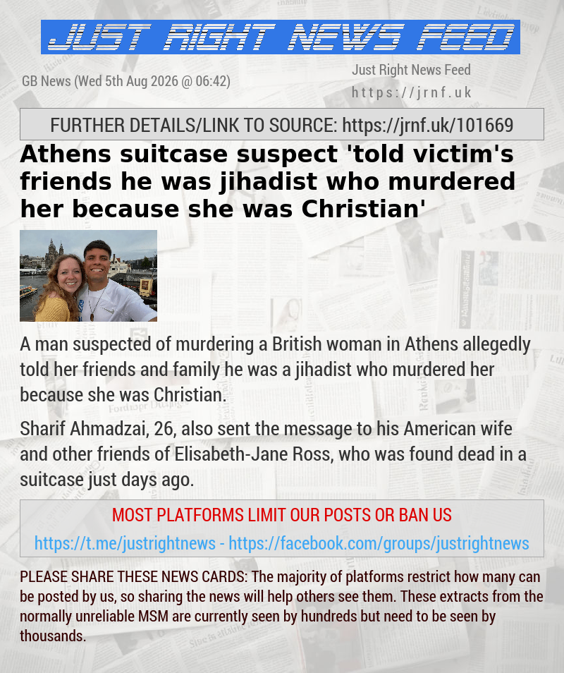 Athens suitcase suspect ’told victim’s friends he was jihadist who murdered her because she was Christian’
