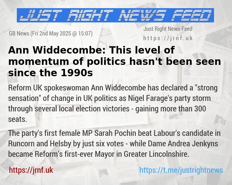 Ann Widdecombe: This level of momentum of politics hasn’t been seen since the 1990s